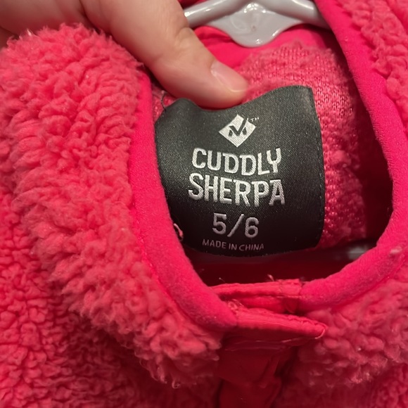 MEMBERS MARK UGC Girls Size 5/6 Pink snap up Soft Sherpa jacket pockets cozy - Picture 6 of 14